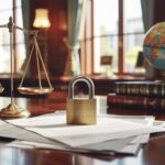 DPDP Act 2023 data privacy compliance concept with legal documents, justice scale and security lock