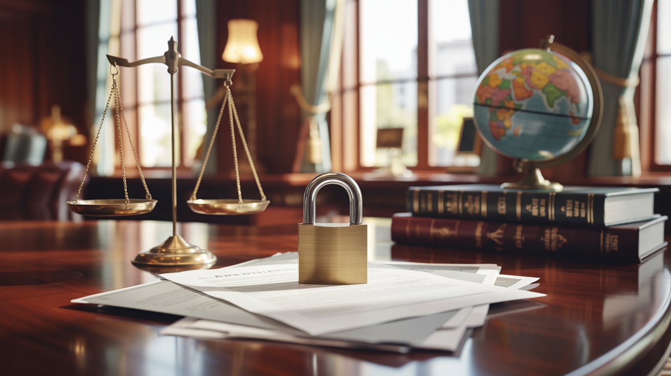 DPDP Act 2023 data privacy compliance concept with legal documents, justice scale and security lock